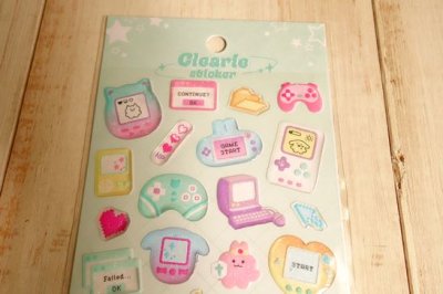 画像1: クリアリーステッカー　game
