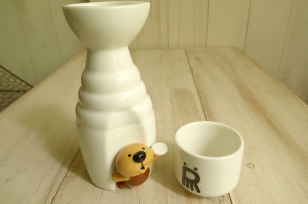 画像1: デコレ ひげらっこ　乾杯徳利＆お猪口セット (1)