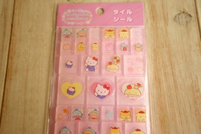画像1: なんでもいきもの×サンリオキャラクターズ　タイルシール　ピンク