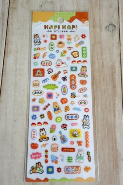 画像1: ハピハピステッカー　ウサギ (1)