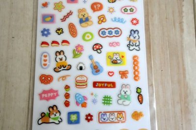 画像2: ハピハピステッカー　ウサギ