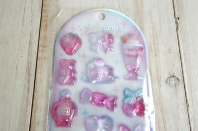 画像1: クリアジェムステッカー　ストロベリー