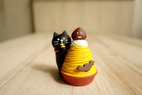 画像1: デコレ　コンコンブル　かぼちゃモンブラン猫 (1)