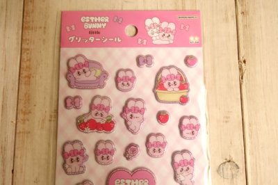 画像1: グリッターシール　エスターバニーリトル　ピンク