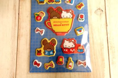 画像2: ぷっくりシール　くまのがっこう×ハローキティ　ブルー
