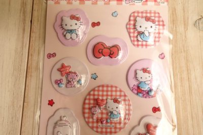画像1: ぷっくりドームシール　ハローキティ　レッド