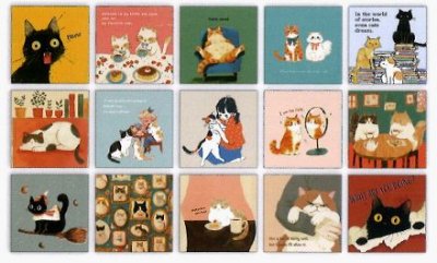 画像1: ましかくメモ　動物だらけ　ねこ