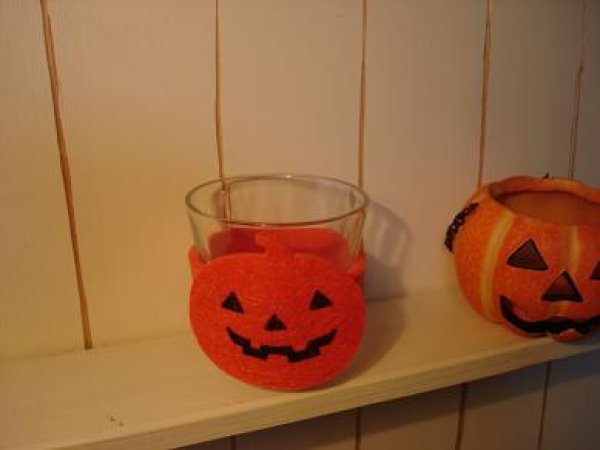 画像1: ハロウィングラス＆オーナメント　かぼちゃフェイス (1)