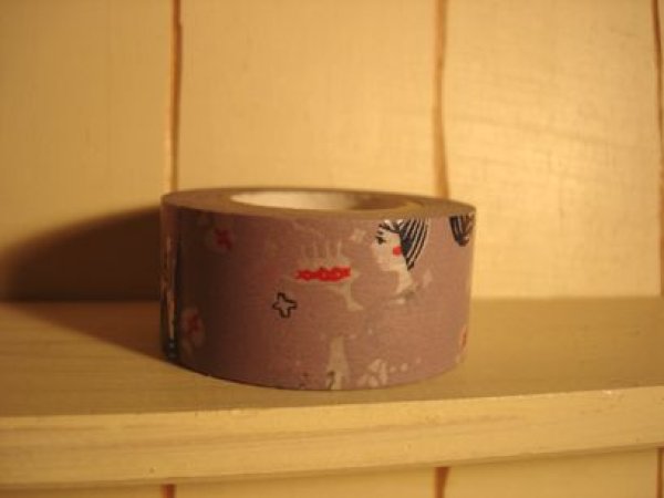 画像1: 倉敷意匠女の子マスキングテープ　24mm　あさ紫 (1)
