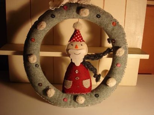 画像1: クリスマスマスコットリース　サンタ (1)