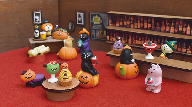 デコレ コンコンブル ミニチュア カボチャ ネコ お化け 置物 ハロウィン 飾り